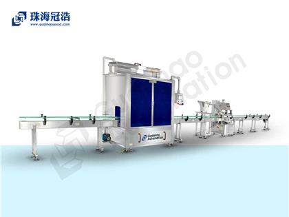 自動16頭醫(yī)用鹽水防腐灌裝、旋蓋生產線